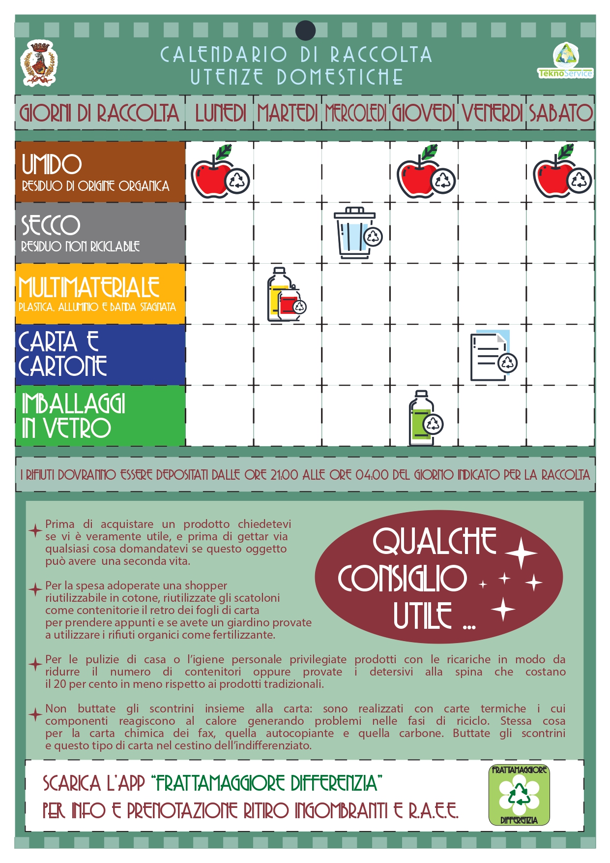 Calendario utenze domestiche